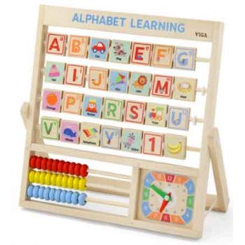 Viga Wooden Learning Alphabet & Clock