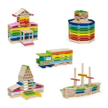 Viga Wooden Blocks 250pc Creative Blocks in Tub